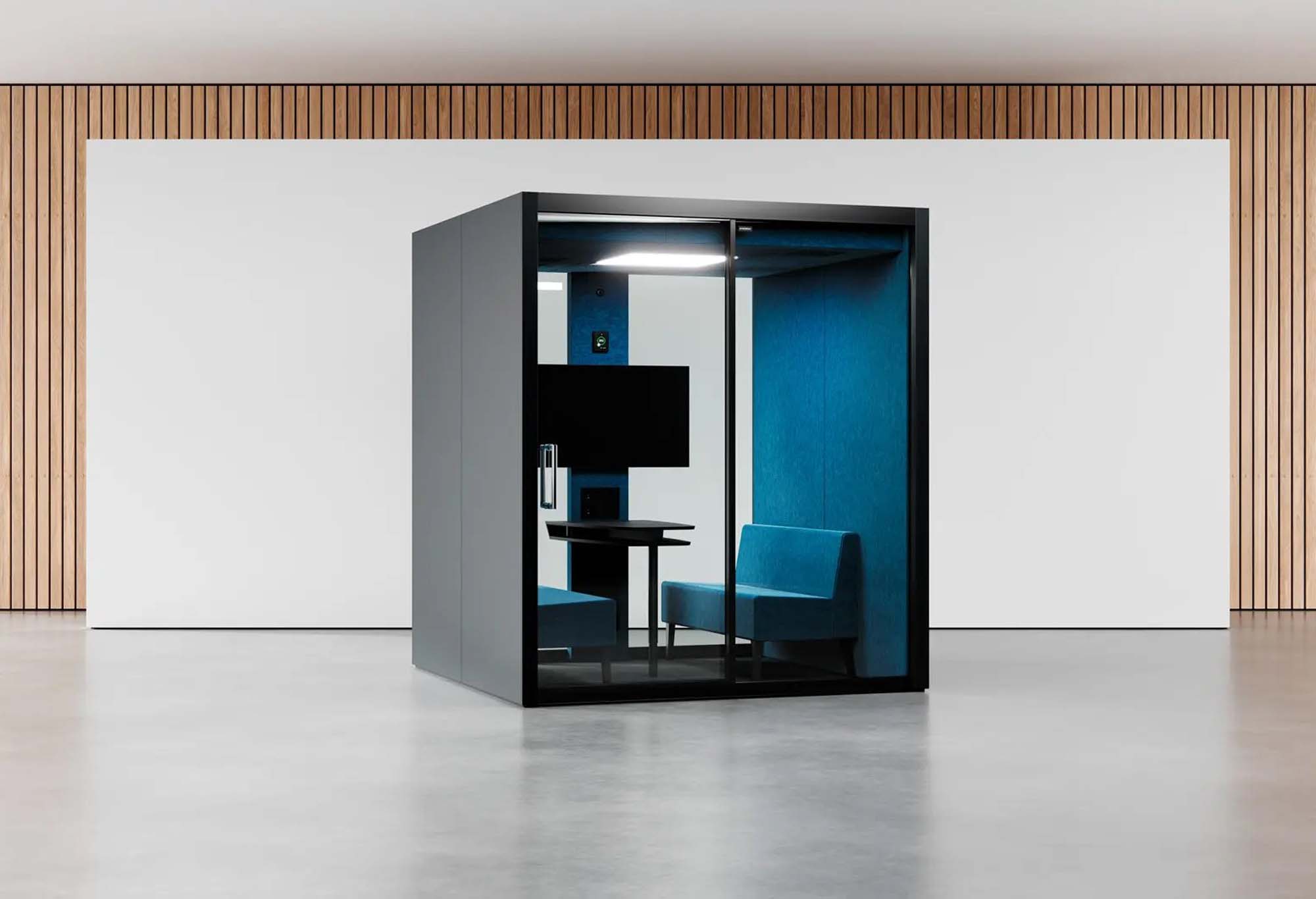 GIBBSONN-Vetrospace-M-soundproof-meeting-pod-with-background-with-angle